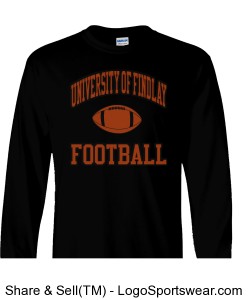 University of Findlay Long Sleeve Football T-Shirt Design Zoom
